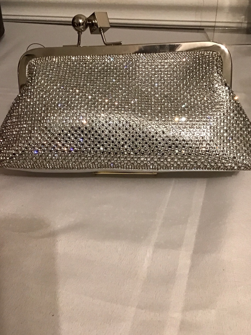 Affordable Fashion Finds Silver Crystal Mesh Evening Clutch